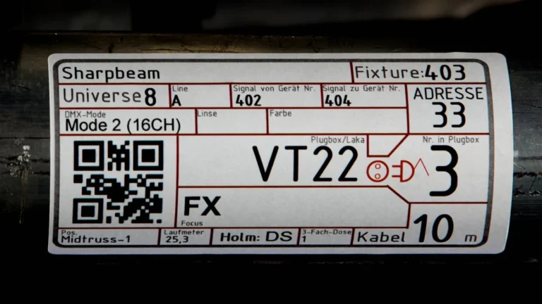 Geräteetikett mit QR-Code aus 4D interactive